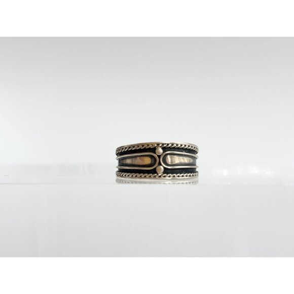 Balinese Inspired Oxidized Beaded 925 Sterling Silver Vintage Ring - sz 4.75 - Picture 2 of 11